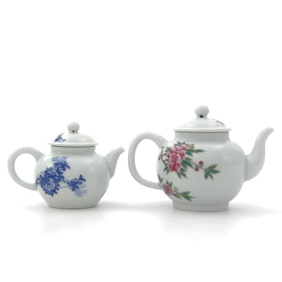古龍會「貴和祥製」款 粉彩 花紋 茶壺等 計2件