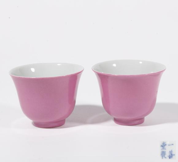 弘楊株式會(huì)社胭脂紅釉杯（一對(duì)）
