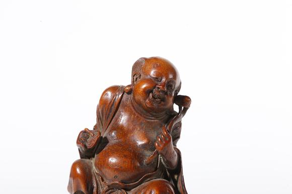 弘楊株式會社竹根雕劉海戲金蟾形擺件