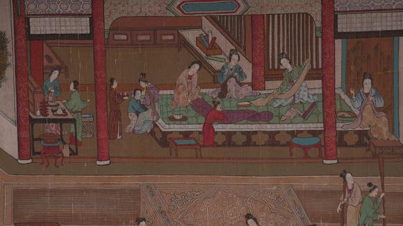 弘楊株式會(huì)社仇英絹本仕女人物故事圖畫手卷