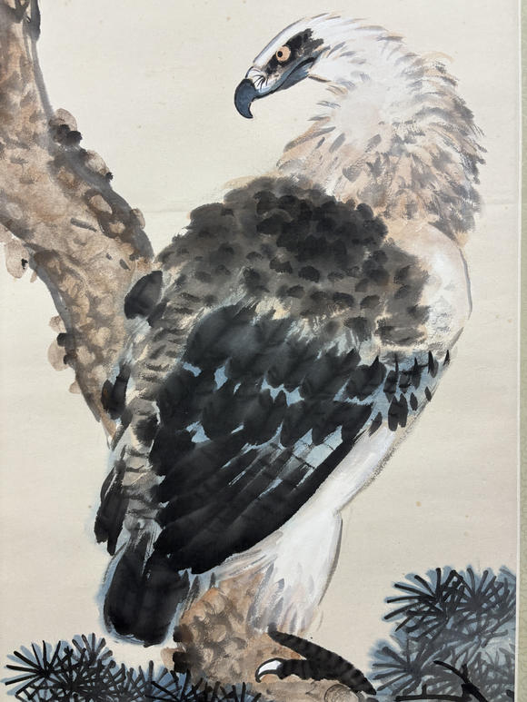 三杉美術(shù)黃獨峰 為伊藤正文先生畫松鷹圖