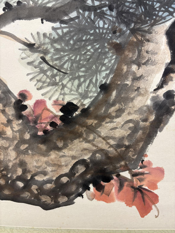 三杉美術(shù)黃獨(dú)峰 為伊藤正文先生畫(huà)松鷹圖