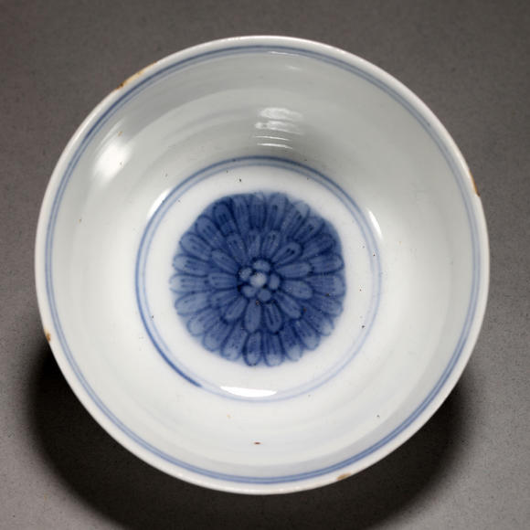 三杉美術(shù)明 青花花卉紋杯十客