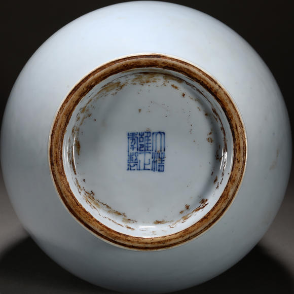 三杉美術(shù)清 仿汝釉象耳尊