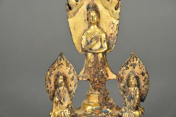 三杉美術(shù)唐 銅鎏金釋迦牟尼