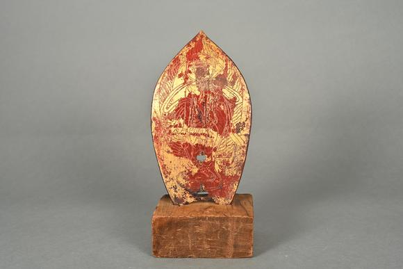三杉美術(shù)銅漆金火焰紋佛光背光