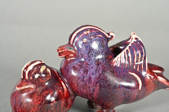 三杉美術(shù)鈞釉鴛鴦擺件