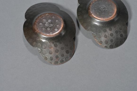 三杉美術(shù)大黑文款銅茶托五客