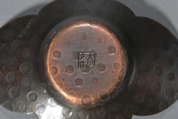 三杉美術(shù)大黑文款銅茶托五客