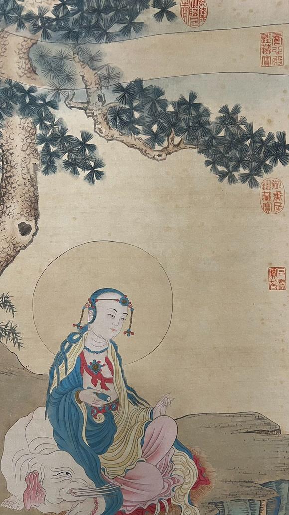 蘭亭古美術(shù)オークション丁觀鵬 佛像 立軸絹本設(shè)色