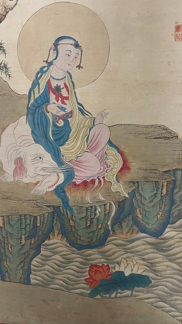 蘭亭古美術(shù)オークション丁觀鵬 佛像 立軸絹本設(shè)色
