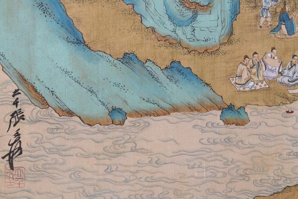 蘭亭古美術(shù)オークション張大千 蘭亭雅集圖 手卷紙本設(shè)色