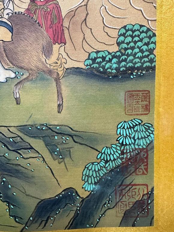 蘭亭古美術(shù)オークション仇英 西王母瑤池會群仙圖 手卷絹本設(shè)色