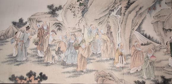蘭亭古美術(shù)オークション仇英 百老仙班圖 裱片紙本設(shè)色