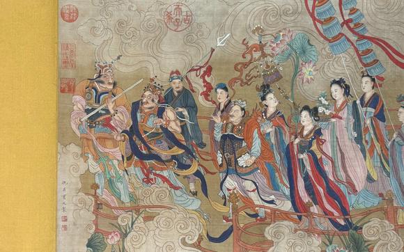 蘭亭古美術(shù)オークション仇英 八十七神仙珍品卷 手卷絹本設(shè)色