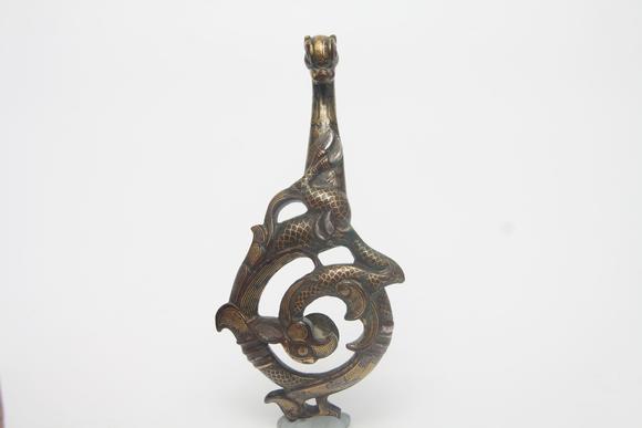 蘭亭古美術(shù)オークション漢  銅錯金龍鳳帶鉤