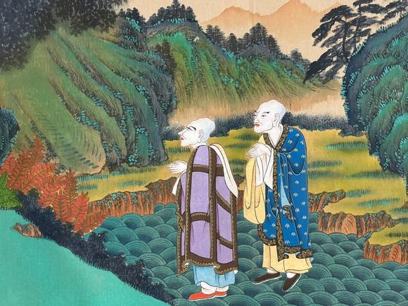 蘭亭古美術(shù)オークション張大千 佛像 手卷絹本