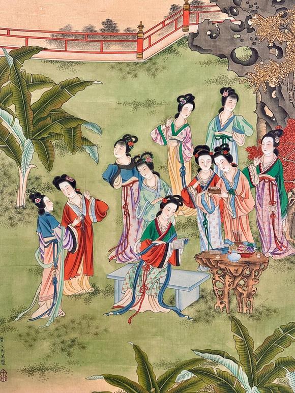 蘭亭古美術(shù)オークション仇英 琴棋書畫 四條屏絹本