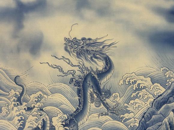 蘭亭古美術(shù)オークション張大千 九龍鬧海 長(zhǎng)卷絹本