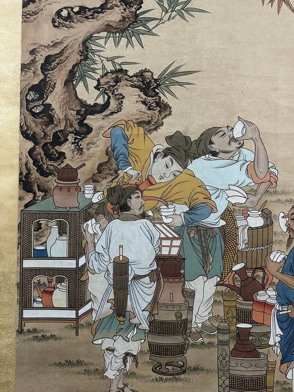 蘭亭古美術(shù)オークション禹之鼎 賣(mài)茶圖 立軸紙本