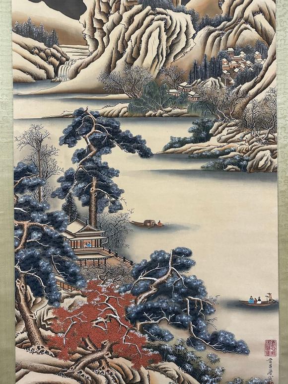 蘭亭古美術(shù)オークション唐寅 山水 立軸絹本