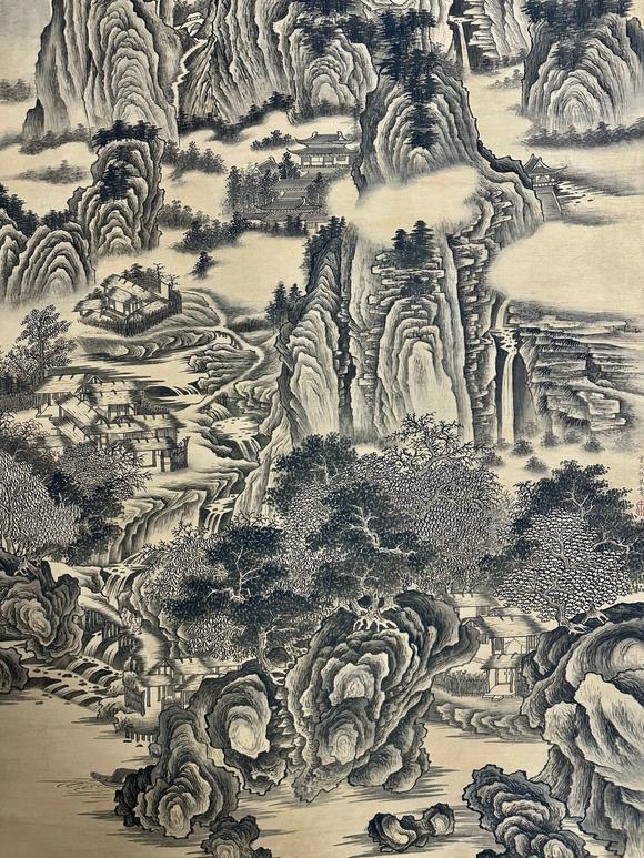 蘭亭古美術オークション仇英 水墨山水 立軸