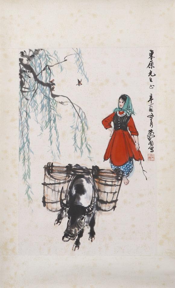 東京SAKURA拍賣(mài)（東京櫻花拍賣(mài)）黃胄 柳蔭牧牛圖