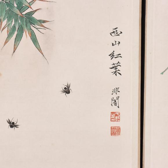 東京共成拍賣於非闇 花鳥六條屏