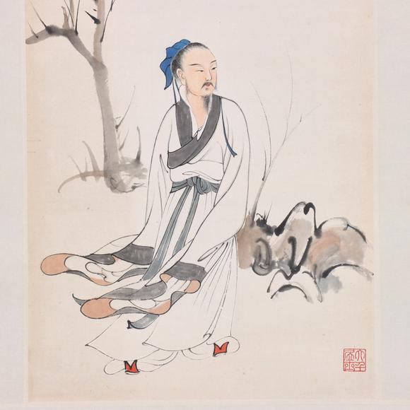 東京共成拍賣張大千 高士圖