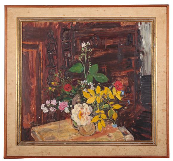 Duke's Auctions Lot 523 *  JEAN ESME OREGON COOKE RA (1927-2008) Still life of assorted flowers in a vase