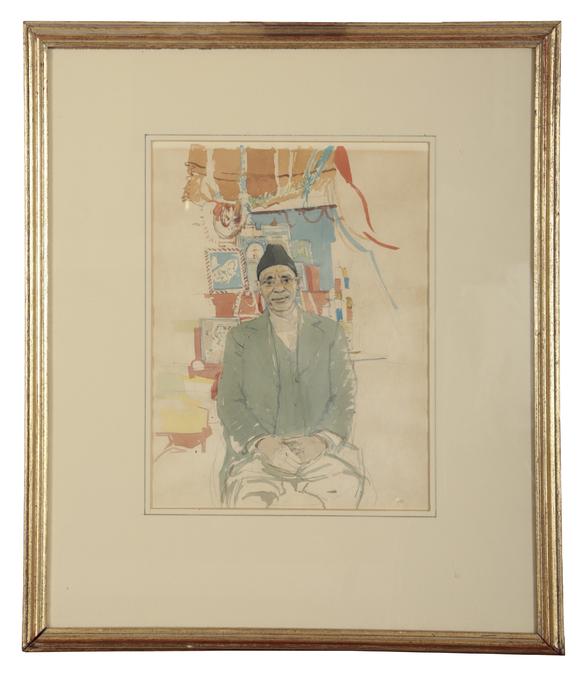 Duke's Auctions Lot 525 *  KEN HOWARD (1932-2022) Portrait of Pandit Sharma