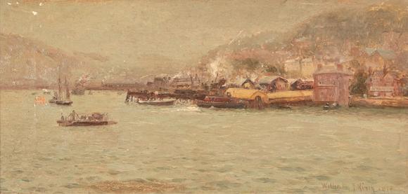 Duke's Auctions Lot 526 WILLIAM JOSEPH KING (1857-1943) Harbour scene