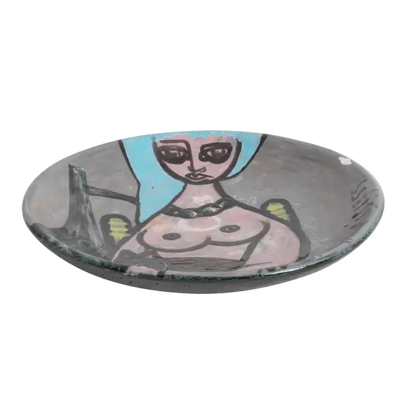 Chiswick AuctionsVallauris Pottery Plate decorated with stylised nude female