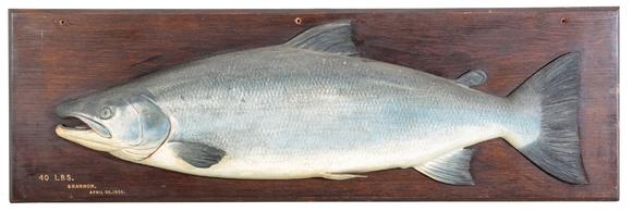 Duke's Auctions Lot 217 A RARE FOCHABER'S CARVED WOODEN SALMON