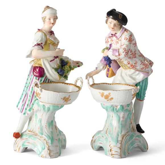 Duke's Auctions Lot 38 A PAIR OF KPM PORCELAIN FIGURES