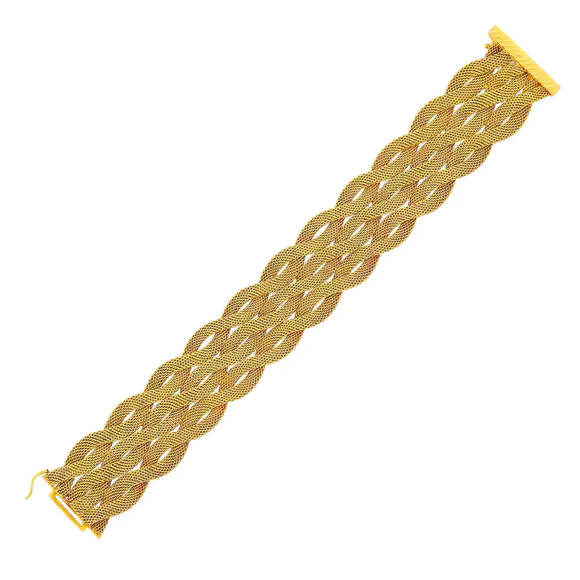 DOYLE Auctioneers & AppraisersWide Braided Gold Mesh Bracelet