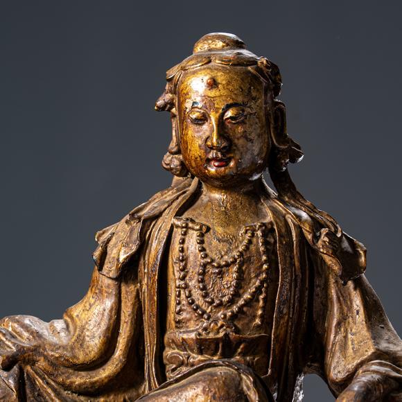 大阪國際明 瓷塑彩繪水月觀音