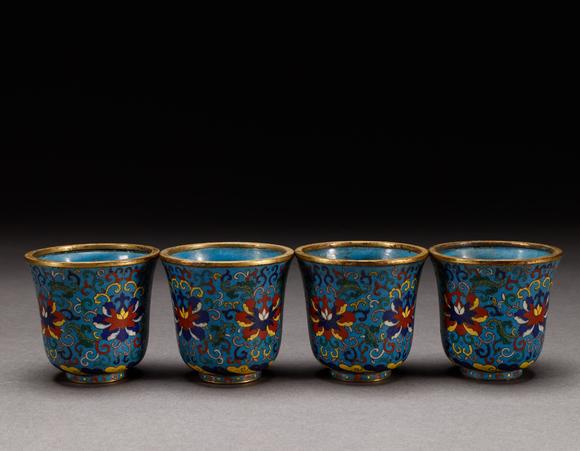 吉本株式會(huì)社清代 銅胎景泰藍(lán)茶具一套