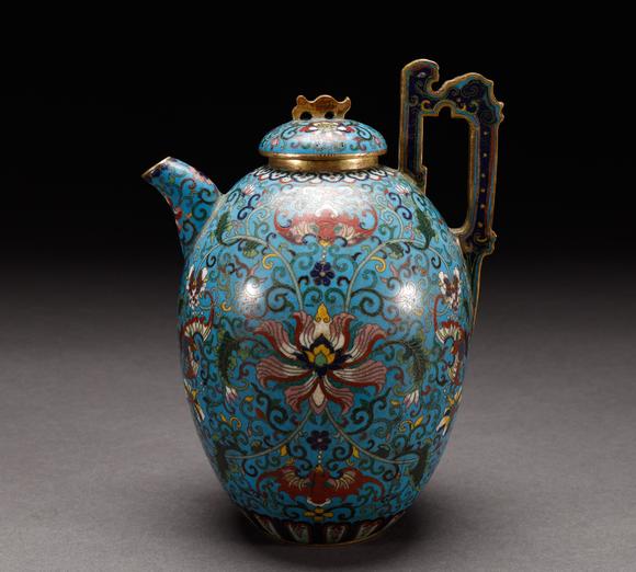 吉本株式會(huì)社清代 銅胎景泰藍(lán)茶具一套