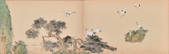 東京蕓術(shù)溥濡 松蔭行吟冊(cè)頁(yè) 冊(cè)頁(yè)紙本設(shè)色