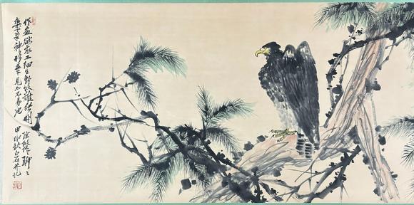 東京蕓術(shù)齊白石 松鷹圖長卷 