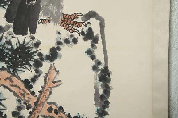 東京蕓術(shù)潘天壽 松鷹圖 立軸紙本設(shè)色