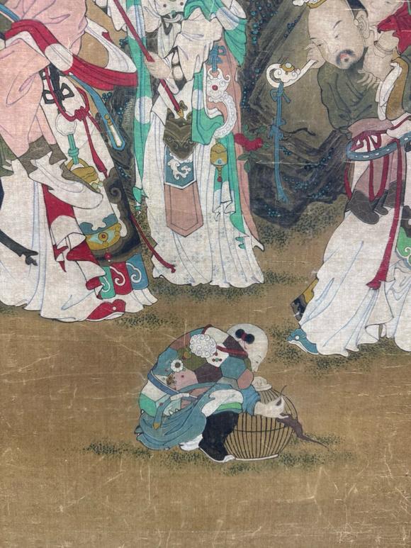 東京蕓術(shù)唐寅 多子多福圖 絹本立軸