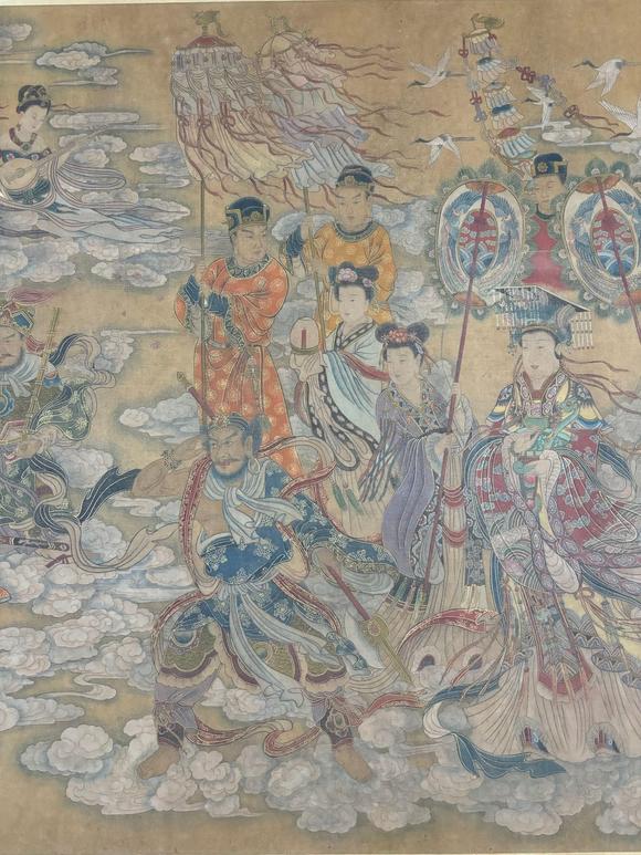 東京蕓術(shù)丁云鵬 明 媽祖巡海圖長卷 絹畫