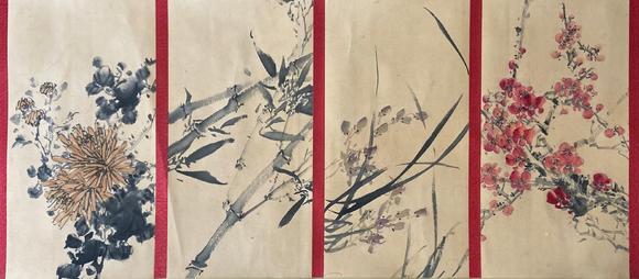 東京蕓術(shù)明 王鐸 墨韻蒼雄狂草長(zhǎng)卷 絹本綾裱長(zhǎng)卷