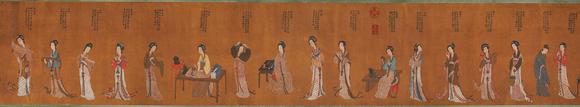 東京蕓術(shù)仇英 千秋絕豔圖卷 手卷絹本設(shè)色