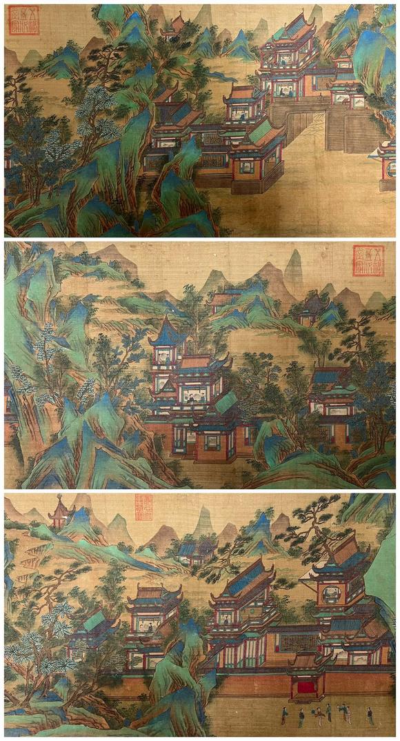 東京蕓術(shù)趙伯駒 上苑春游圖卷 手卷絹本設(shè)色