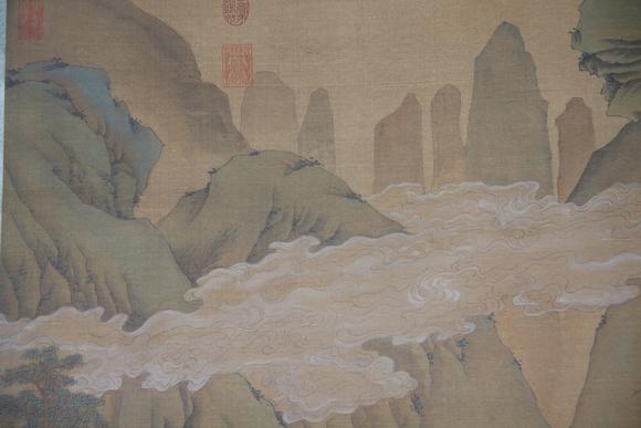 東京蕓術(shù)趙孟頫 蘭亭雅集圖 立軸絹本設(shè)色