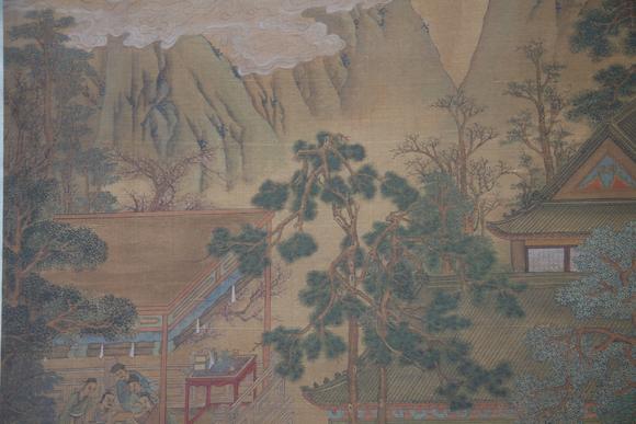 東京蕓術(shù)趙孟頫 蘭亭雅集圖 立軸絹本設(shè)色