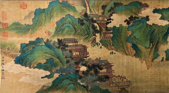 東京蕓術(shù)趙孟頫 王母宴瑤池圖卷 手卷絹本設(shè)色